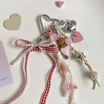 Cute Plush Cat Bow Tassel Bag Charm