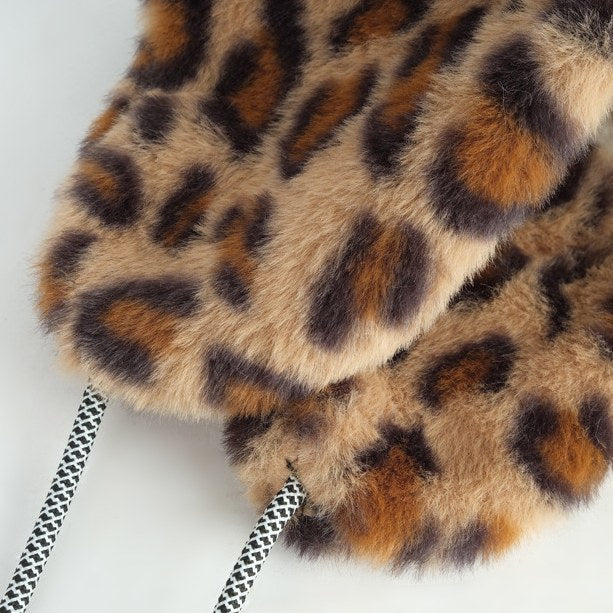 Leopard Print Plushed Warm Hat