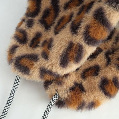 Leopard Print Plushed Warm Hat
