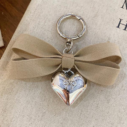 Plaid Bow Love Pendant Bag Charm
