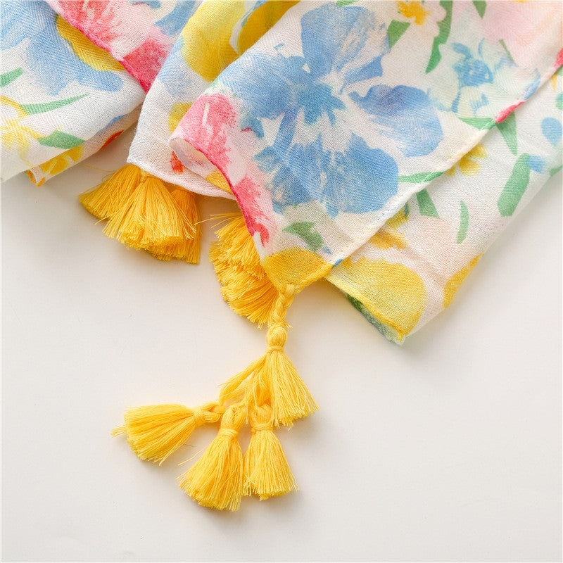 Colorful Tropical Plant Flower Beach Scarf
