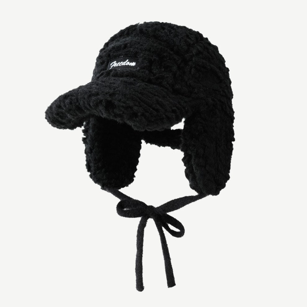 Solid Color Teddy Fleece Padded Warm Hat