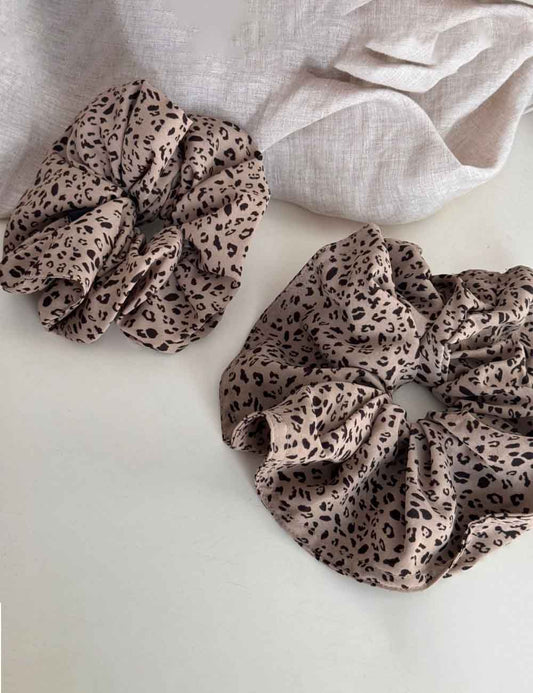 Leopard Print Elastic Retro Large Scrunchies