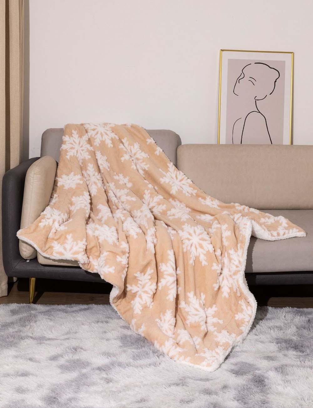 Christmas Fluffy Soft Snowflake Throw Blanket