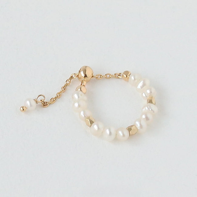 Pearl Chain Vintage Adjustable Rings