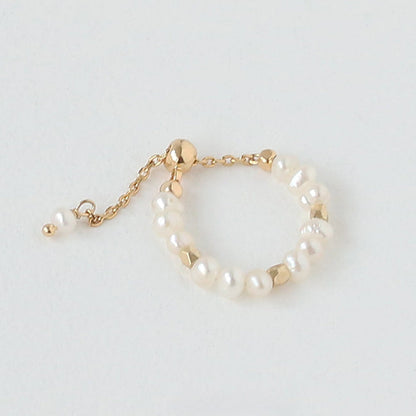 Pearl Chain Vintage Adjustable Rings