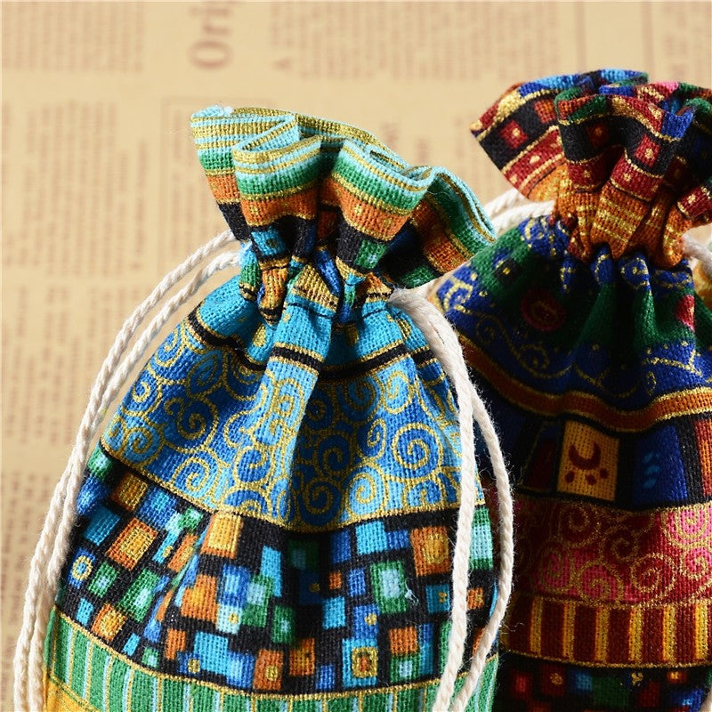 Ethnic Wind-Printed Bouquet Pocket Gift Packaging Bag