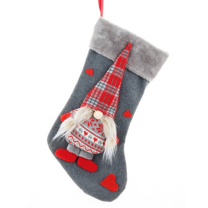 New Faceless Old Man Christmas Socks Christmas Decorations Forester Dolls Red Socks Gift Bag