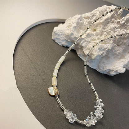 Cute Crystal  Shell Beaded Choker Necklace