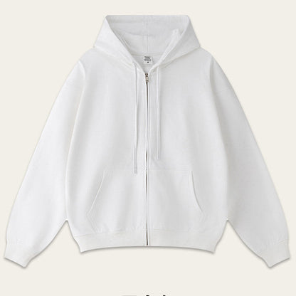 Casual Solid Color Oversize Zip-Up Hoodie