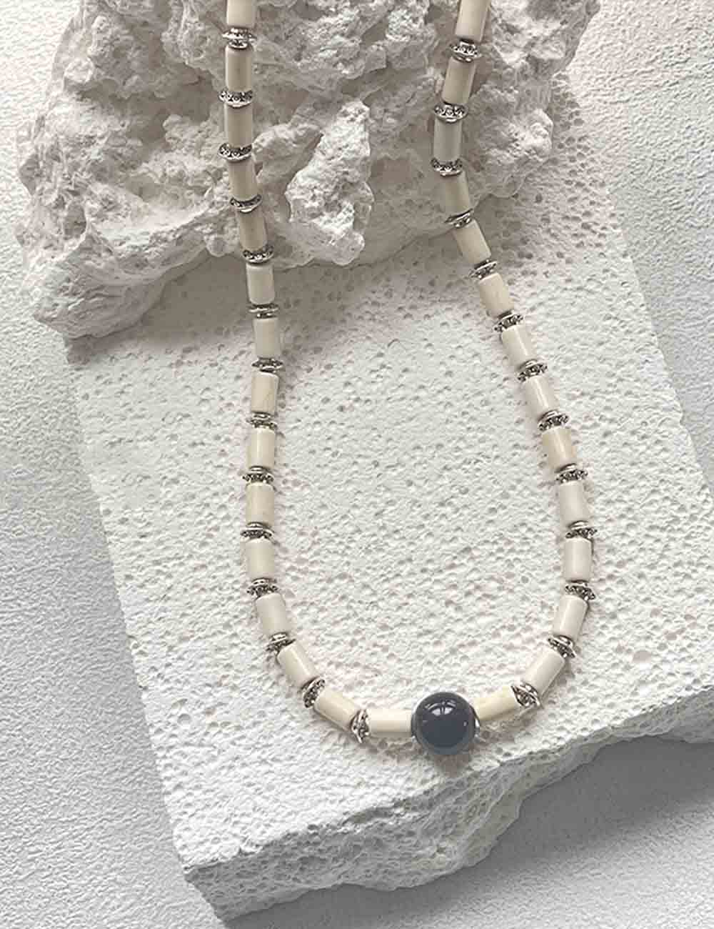 Minimalist White Turquoise Beaded Choker Necklace