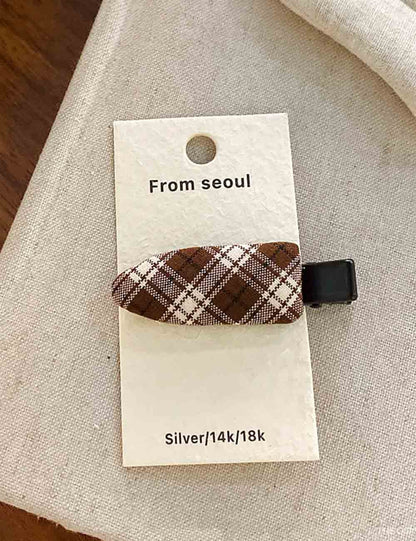 Color Block Geometric Plaid Hair Clip