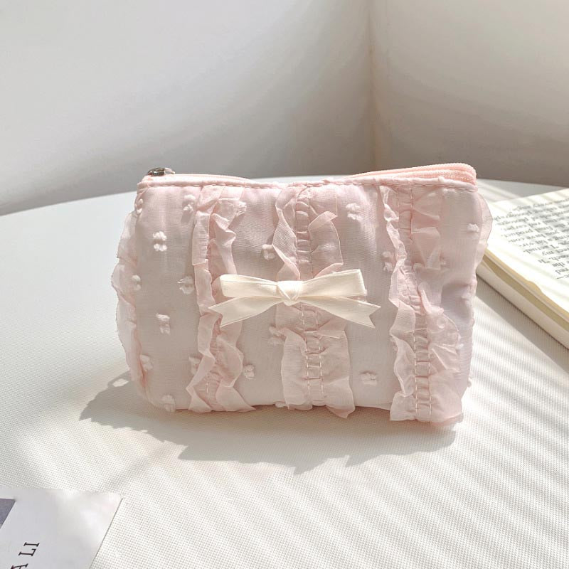 Cute Lace Bow Knot Makeup Bag