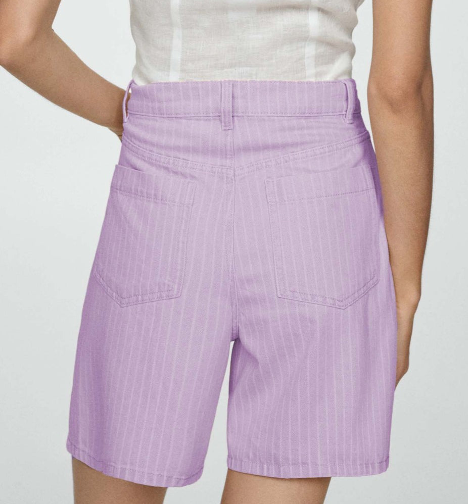 Striped High Waist Oversized Casual Shorts