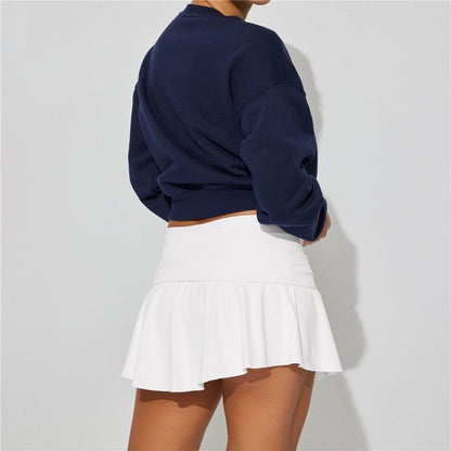 Safety Shorts Pleated A-Line Mini Skirt