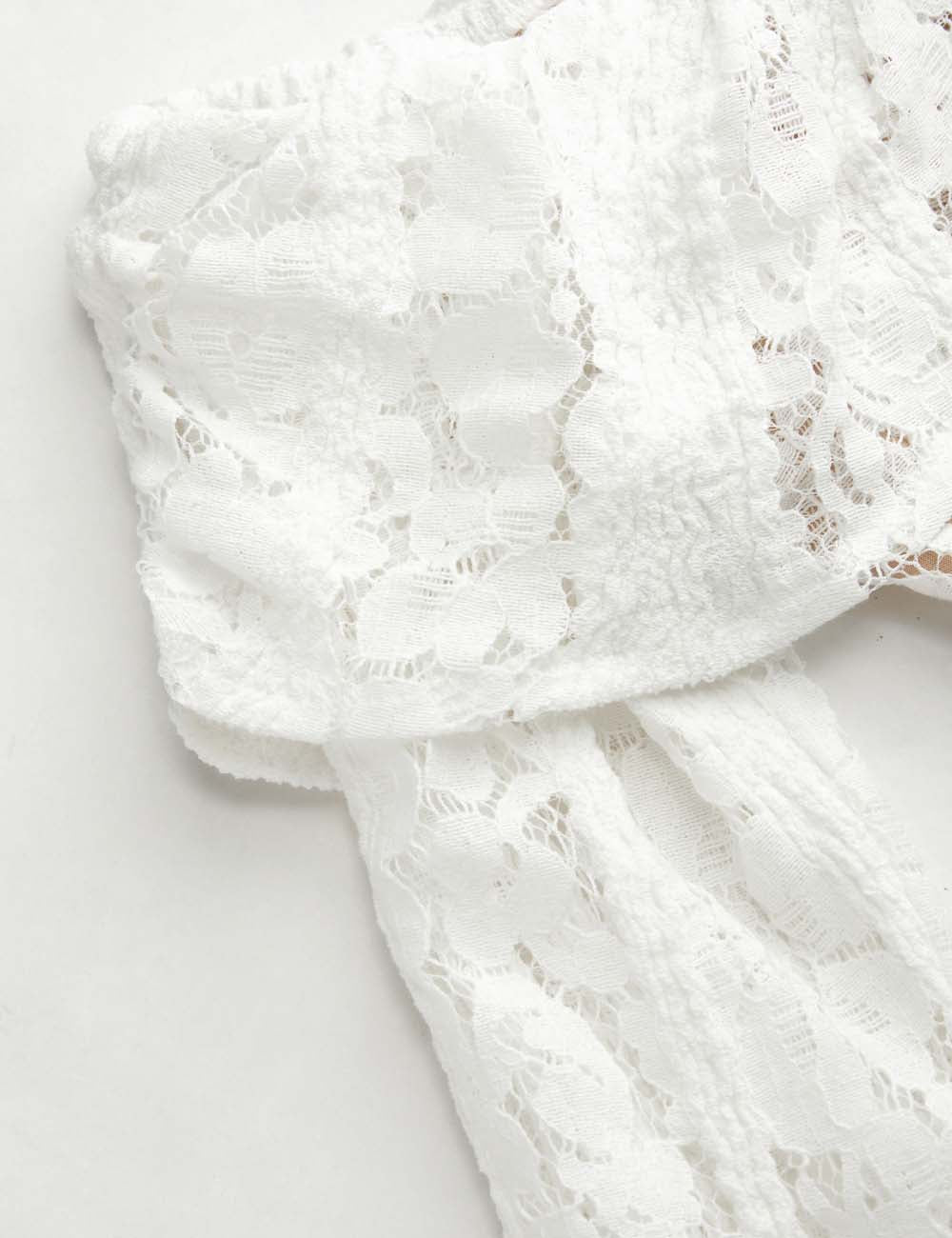 Elegant Off Shoulder Lace Long Sleeve Top