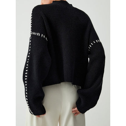 Stylish Long Sleeve Parisian Round-Neck Knitwear