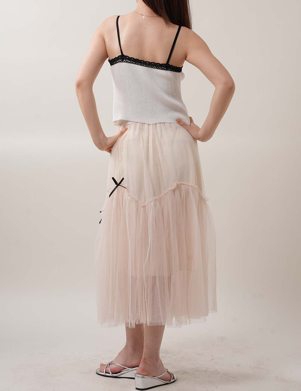 Color Block Lace String Cami Tops