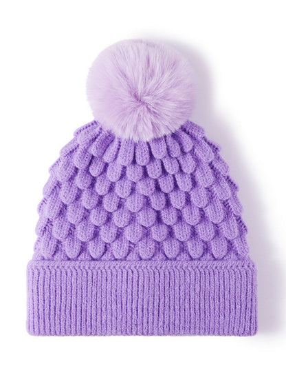 Solid Color Outdoors Pom Beanie