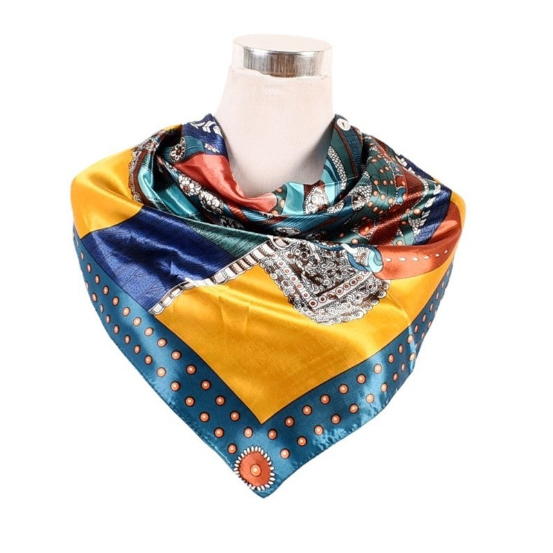 Fashion Printed Square Satin Head Scarf