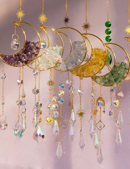 Moon Colorful Hanging Crystal Decoration