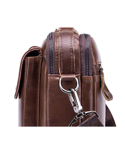 Leather Handbag Business Briefcase Crossbody Shoulder Bag