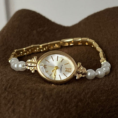 Fashion Small Dail Pearl Bracelet Quartz Watch