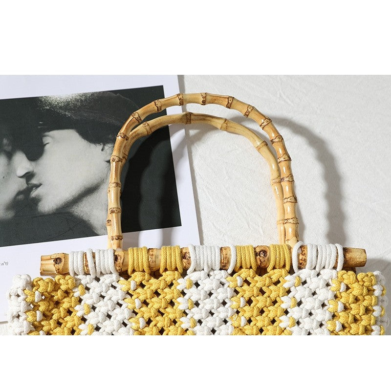 Fashion Rhomboids Thread Woven Bag