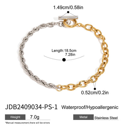 Trendy OT Buckle Color Block Chain Necklace