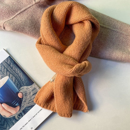 Solid Color Knitted Woolen Scarf