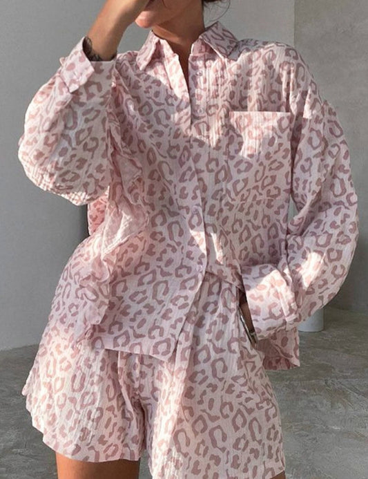 Leopard Print Flounce Homewear Sets