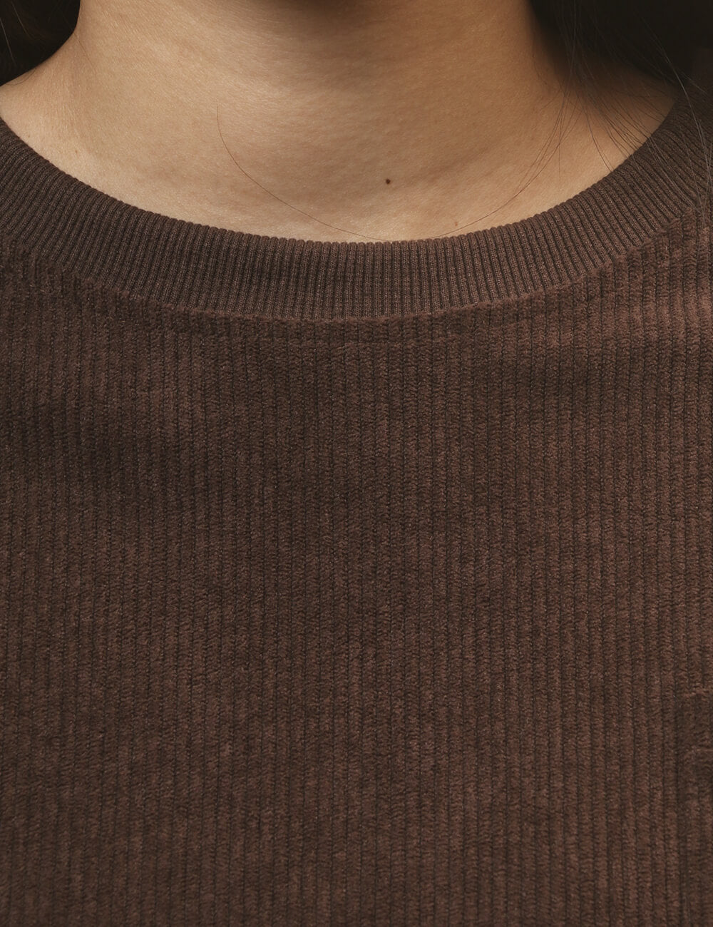 Solid Color Corduroy Casual Pullover Set