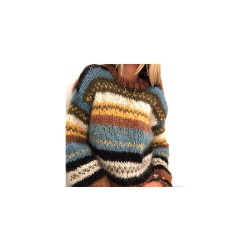Loose Colorful Stripe Sweater