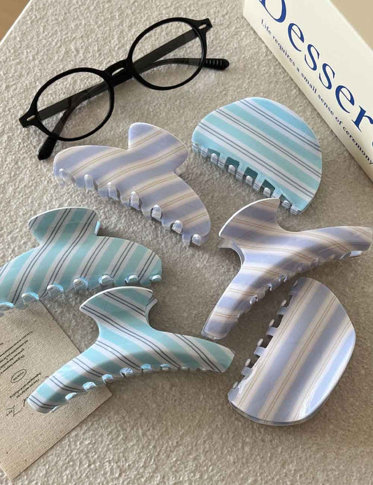 Sweet Striped Acrylic Hair Claw