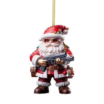 Christmas Santa Car Rearview Mirror Ornament