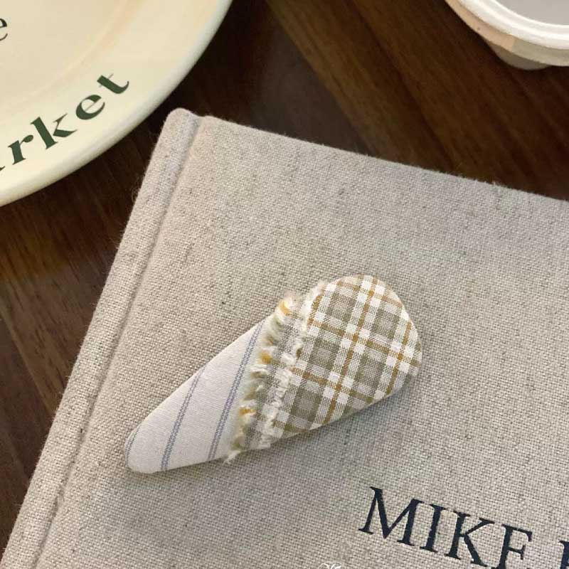 Plaid Color Block Geometric Hair Clip