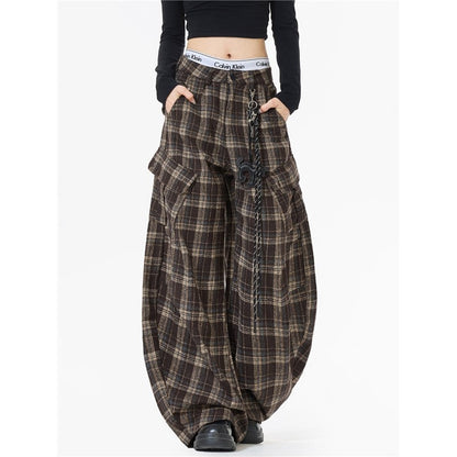 Unisex Cartoon Pendant Plaid Floor-Length Scimitar