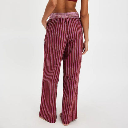 Striped Color Block Casual Pants