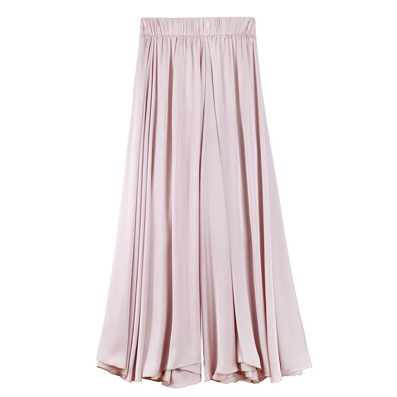 Casual Satin Wide Leg Baggy Pants