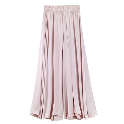 Casual Satin Wide Leg Baggy Pants