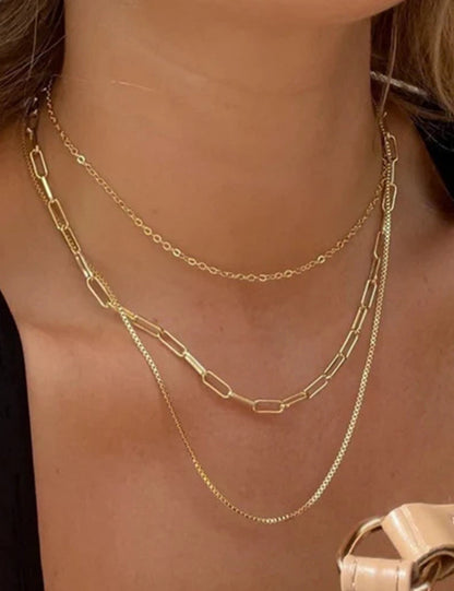 Paperclip Triple Layers Necklace