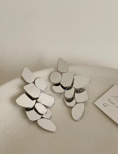 Exaggerated Geometric Drop Stud Earrings