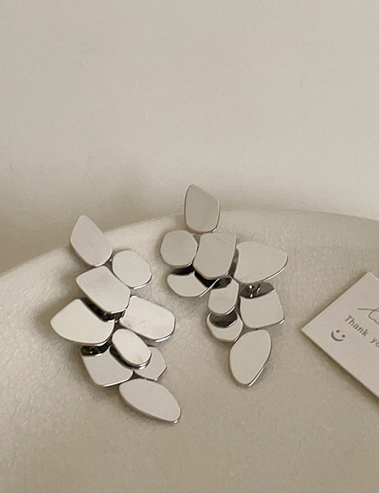 Exaggerated Geometric Drop Stud Earrings