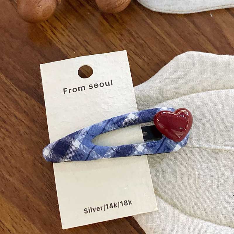 Sweet Color Block Plaid Geometric Hair Clips