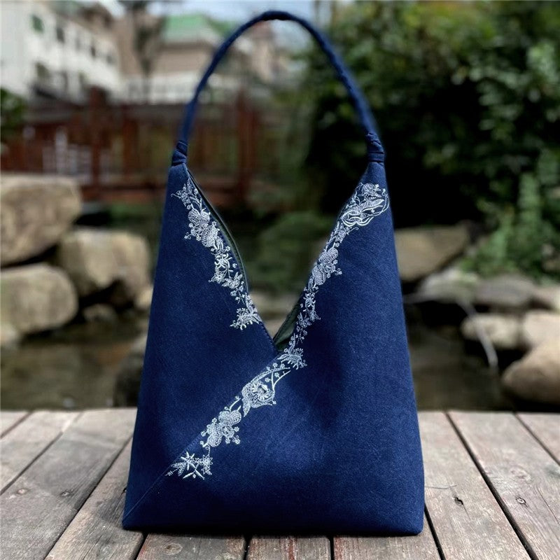 Tie Dye Embroidered Shoulder Bag