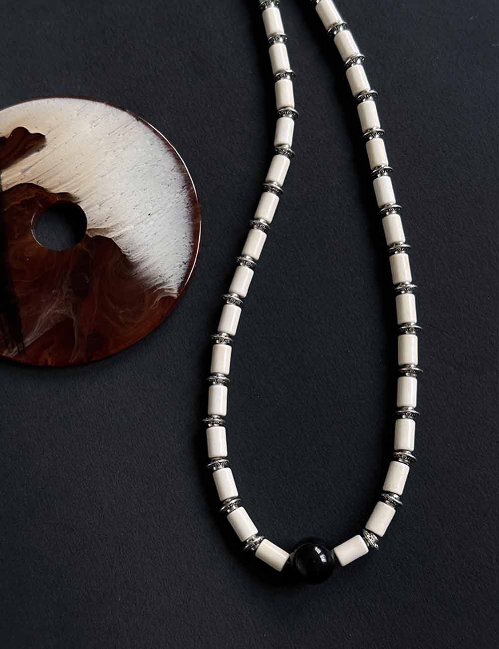 Minimalist White Turquoise Beaded Choker Necklace