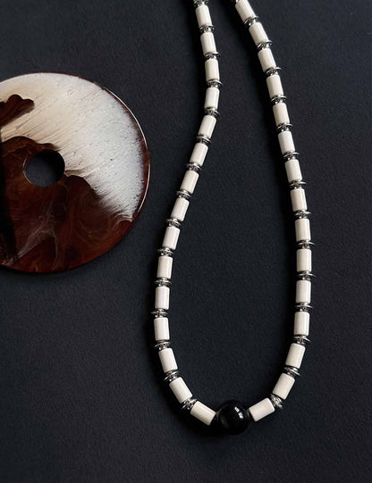 Minimalist White Turquoise Beaded Choker Necklace