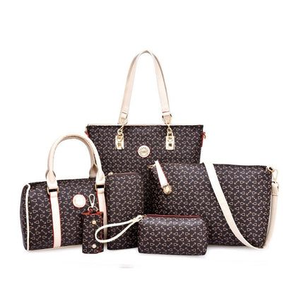 6-Piece Printed Crossbody Handbag Set