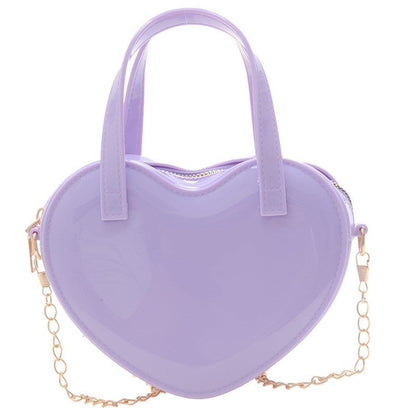 Candy Color Heart Shape Mini Handbag
