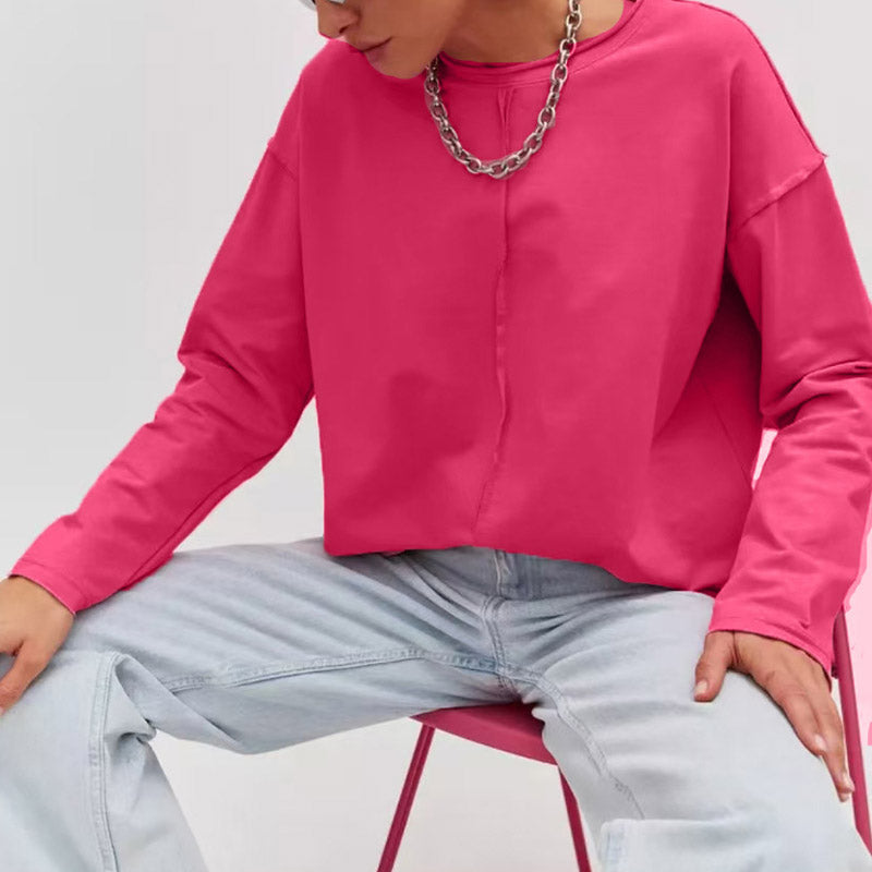 Vintage Distressed Loose Long Sleeve Top